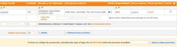 Código de promoción Farnell